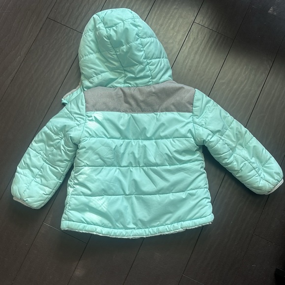 Gerry reversible blue toddler girls' puffer fleece jacket size 3T in GUC - Picture 6 of 7